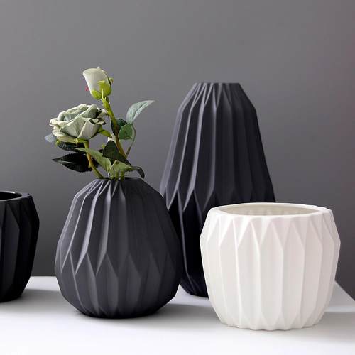 客厅手绘波兰干花陶瓷现代简约