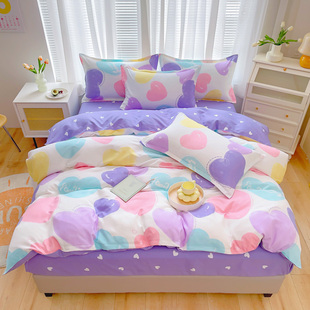 被套单件纯棉150x200学生宿舍1.5m单人200x230双人被罩全棉四件套