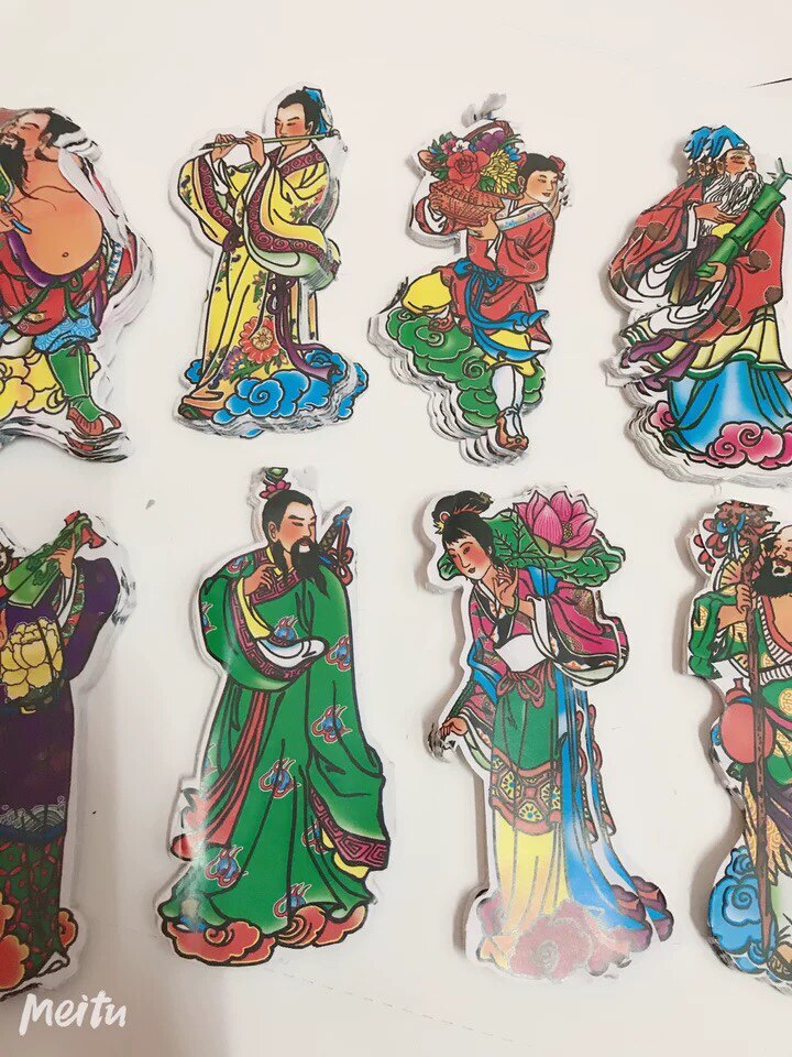 구리 종이 종이 넥타이 용품 왁스 종이 여덟 불멸 수제 스티커 TIANGONG 좌석 스티커 여덟 불멸 스티커 100 세트