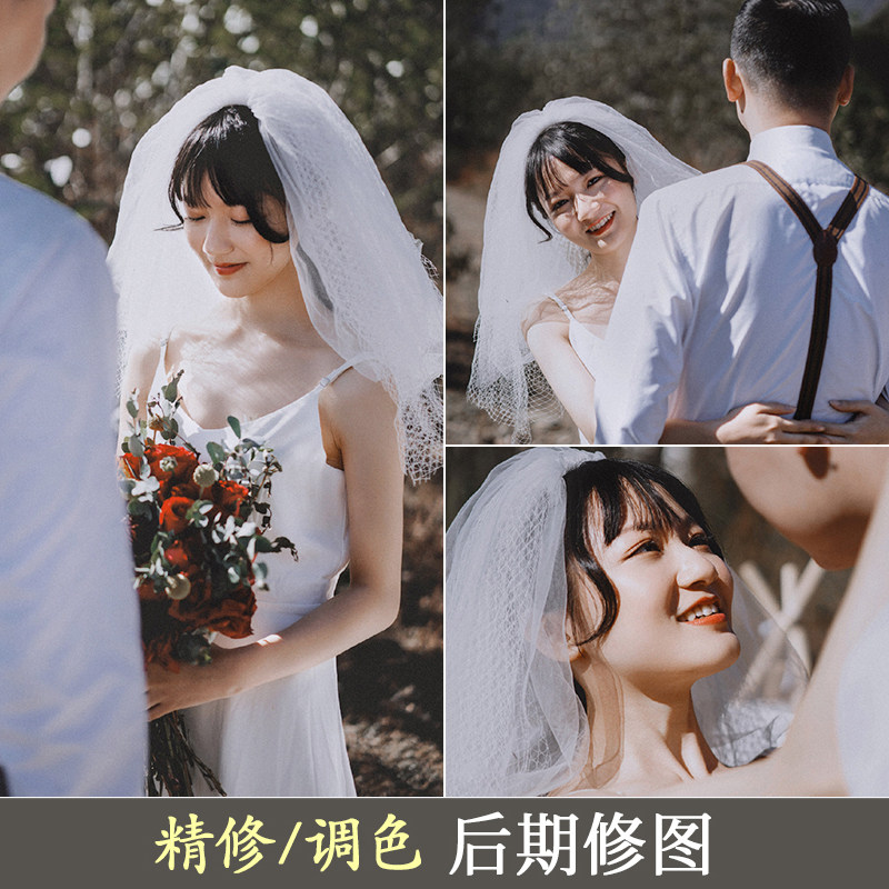 PS图片精修日系修图韩式婚纱修片小清新文艺调色人像精修写真汉服