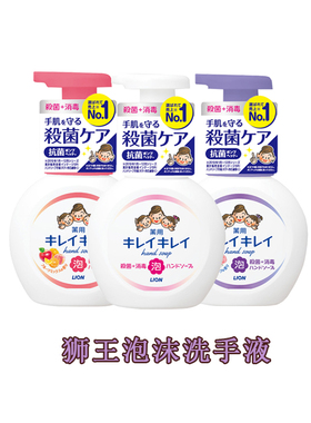 包邮日本狮王KIREI儿童孕妇洗手液全植物祛菌消毒250ml泡沫洗手液