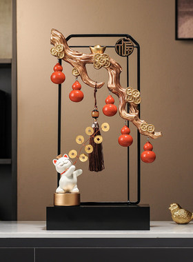 五福临门招财猫猫摆件家居客厅电视柜玄关装饰品酒柜葫芦乔迁礼物