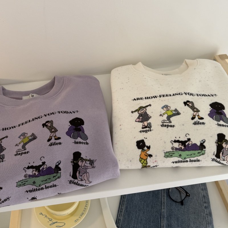 25秋新款 杂线点点卡通小孩无感印花卫衣 女士韩系长袖圆领上衣,女装/女士精品,卫衣/绒衫,淘宝优惠券,粉丝福利购,淘宝优惠卷