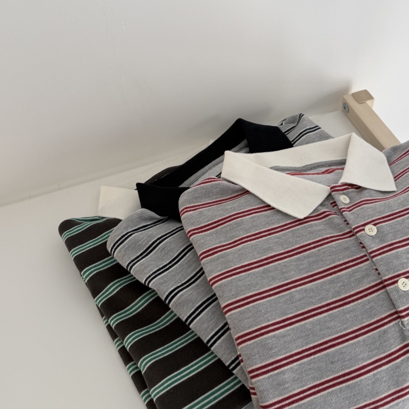 POLO领条纹卫衣T长袖