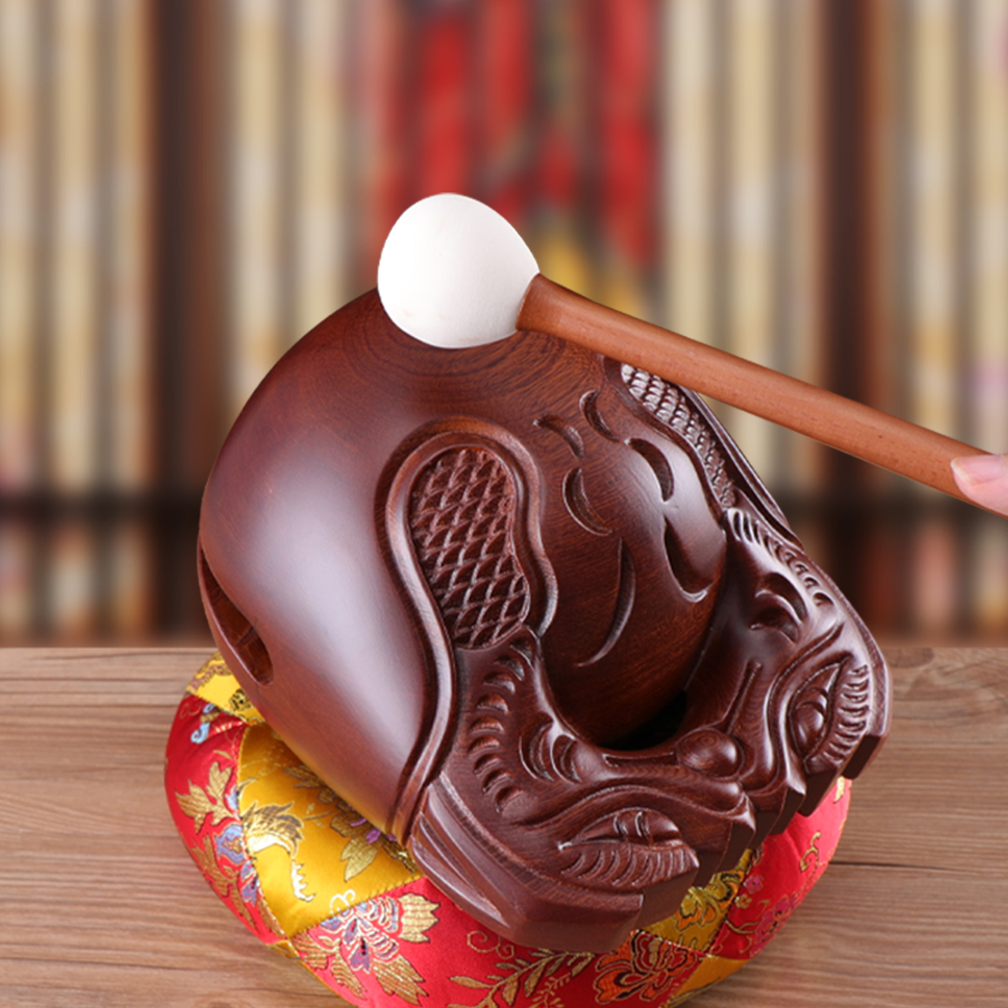 金佛堂檀木中式佛堂木鱼