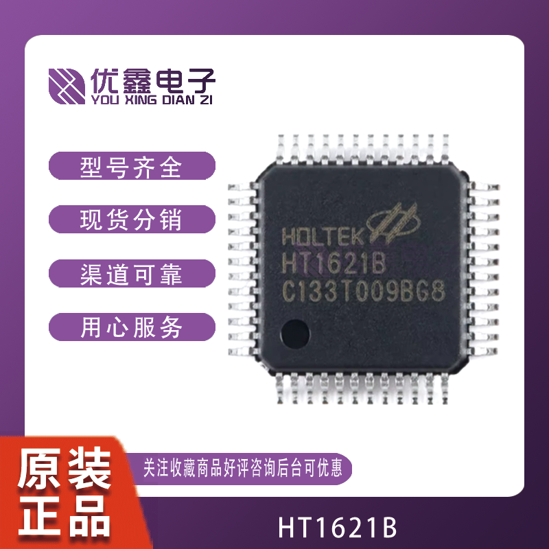 全新原装 HT1621B LQFP-48 RAM映射32*4 LCD控制器芯片I/O MCU