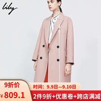 Lili lily2019 mùa thu của phụ nữ Lily chính thức hàng đầu áo khoác len dài áo len 1915 - Áo khoác dài áo khoác nữ