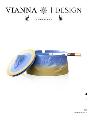 VIANNA丨山峦·LEFN创意中式陶瓷烟灰缸客厅茶几烟蛊摆件防飞灰