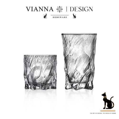 VIANNA冰纹玻璃杯酒杯威士忌酒杯