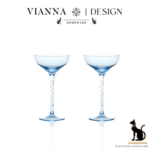 VIANNA法式蓝调玻璃高脚鸡尾酒杯