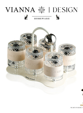 VIANNA丨菱纹·WALD轻奢高级感玻璃水杯水具套装家用喝水杯带托盘