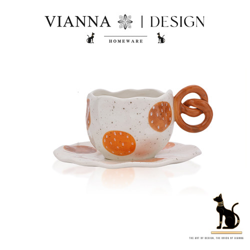 VIANNA丨碟结·RYJO创意高颜值把手陶瓷咖啡杯下午茶杯碟情侣水杯
