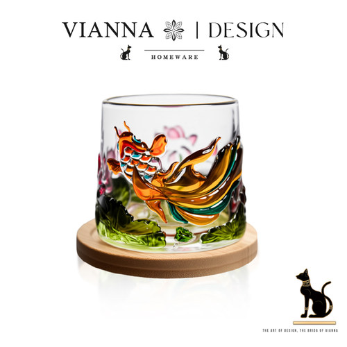 VIANNA国潮彩绘玻璃威士忌酒杯