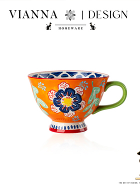 VIANNA丨繁花·RAIC高颜值陶瓷马克杯釉下彩精致早餐杯燕麦杯水杯