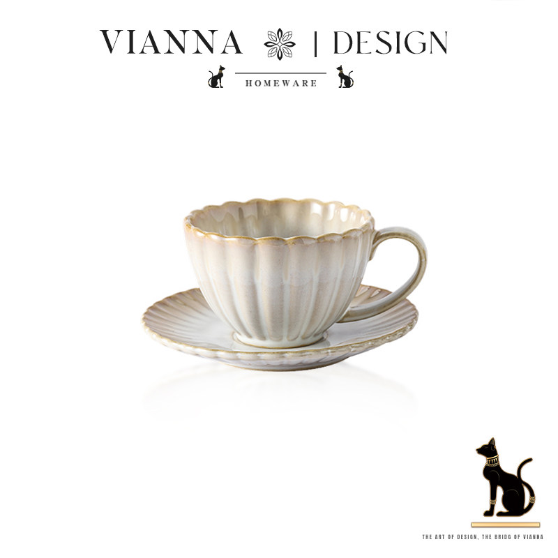 VIANNA日式复古窑变咖啡杯碟陶瓷