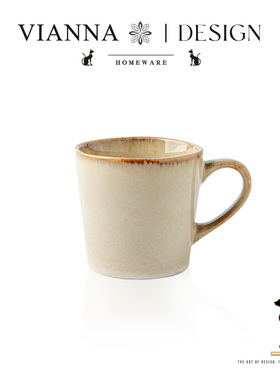 VIANNA丨烟黄·AMCX简约窑变陶瓷马克杯怀旧老式家用茶水杯子