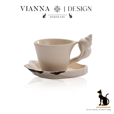 VIANNA设计感手作海螺陶瓷咖啡杯
