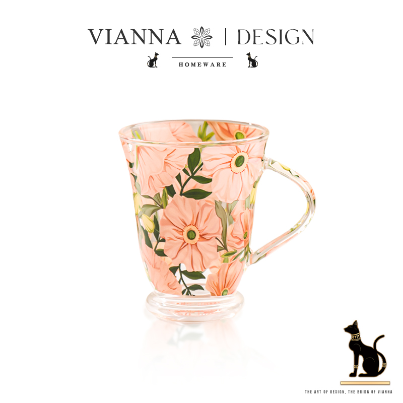 VIANNA小清新玻璃女生水杯果汁杯