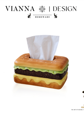 VIANNA丨汉堡·FLEB创意陶瓷纸巾盒卡通家用抽纸盒桌面餐巾纸盒