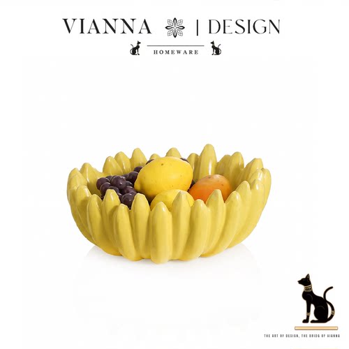 VIANNA蕉叙香蕉陶瓷果盘茶点盘