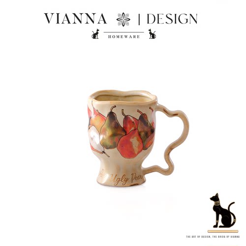 VIANNA油画梨子窑变陶瓷马克杯