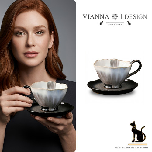 VIANNA丨雾屿·GISJ窑变陶瓷咖啡杯碟小众手作杯拉花下午茶杯礼物