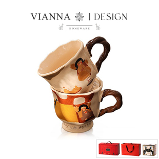 VIANNA 弹簧鸭·Theo卡通咖啡杯陶瓷马克杯家用喝水杯早餐杯礼物