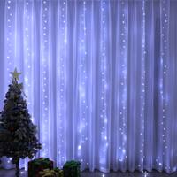 LED curtains, waterfall lights, copper wire star lights, remote control, eight-function, living room, room decoration, atmosphere, fairy color light strings thumbnail 3