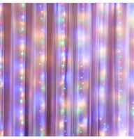 LED curtains, waterfall lights, copper wire star lights, remote control, eight-function, living room, room decoration, atmosphere, fairy color light strings thumbnail 2
