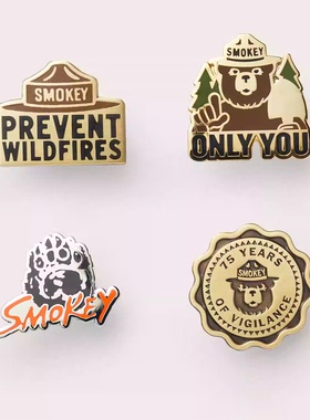 现货 FILSON SMOKEY BEAR ENAMEL PIN SET熊领针胸针套装