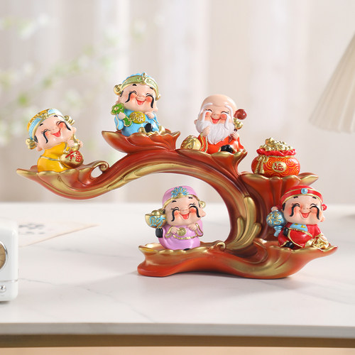 喜乐财神爷摆件客厅装饰品