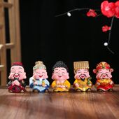 五路财神爷小摆件旺财办公桌面客厅酒柜玄关电视柜装 饰品乔迁新居