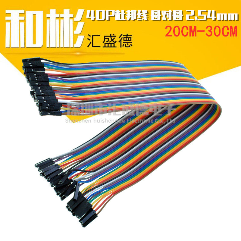 【和彬】彩色杜邦线 20cm-30cm  1排40根 40p 母头对母头 2.54mm