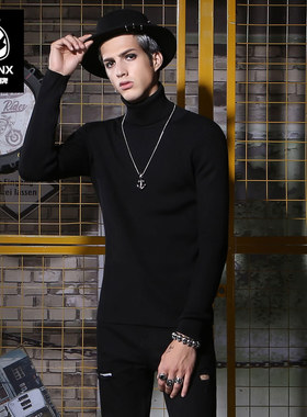 GENANX闪电潮牌黑色内搭打底衫男女秋冬季新款高领针织衫修身毛衣