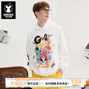 GENANX闪电潮牌25秋季新款潮流上衣气质情侣装连帽卫衣邓佳鑫同款