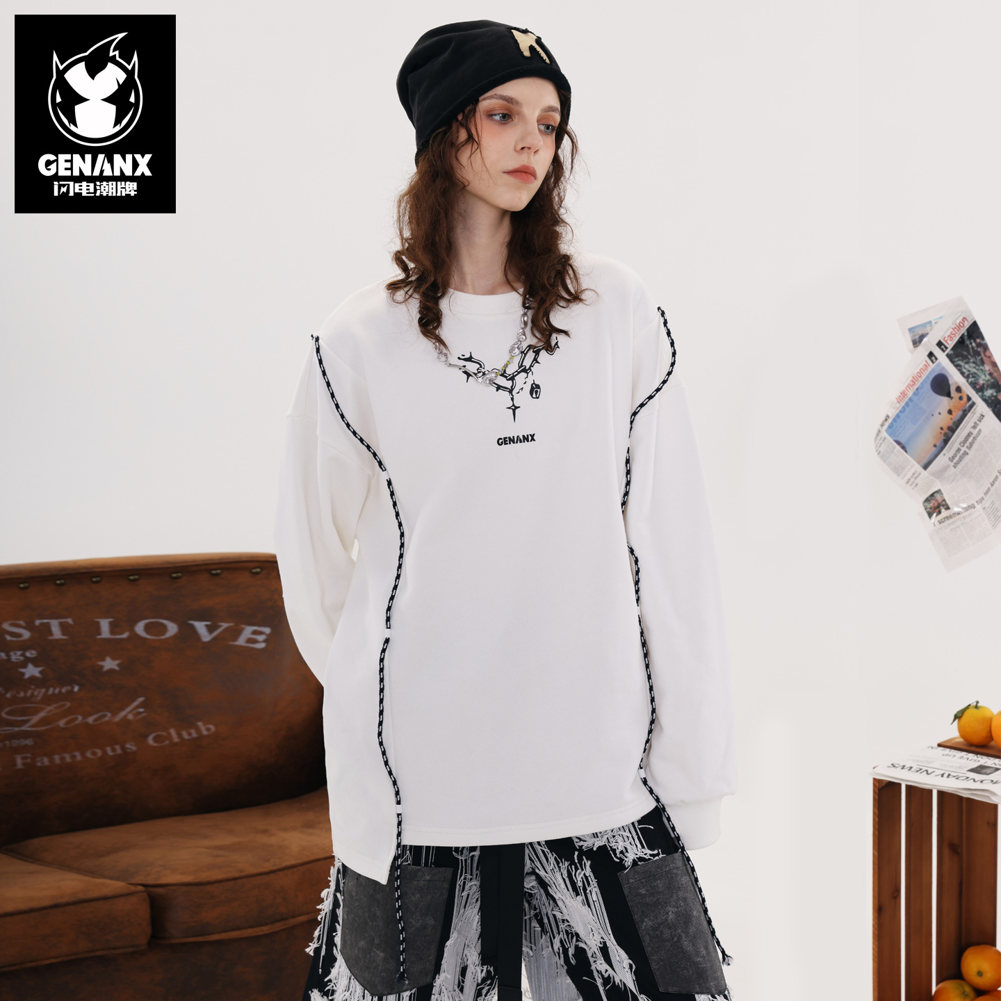 GENANX闪电潮牌卫衣余宇涵同款
