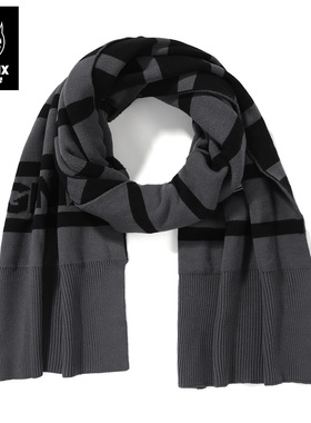 GENANX闪电潮牌冬季保暖围脖长灰色内搭情侣潮牌保暖围巾
