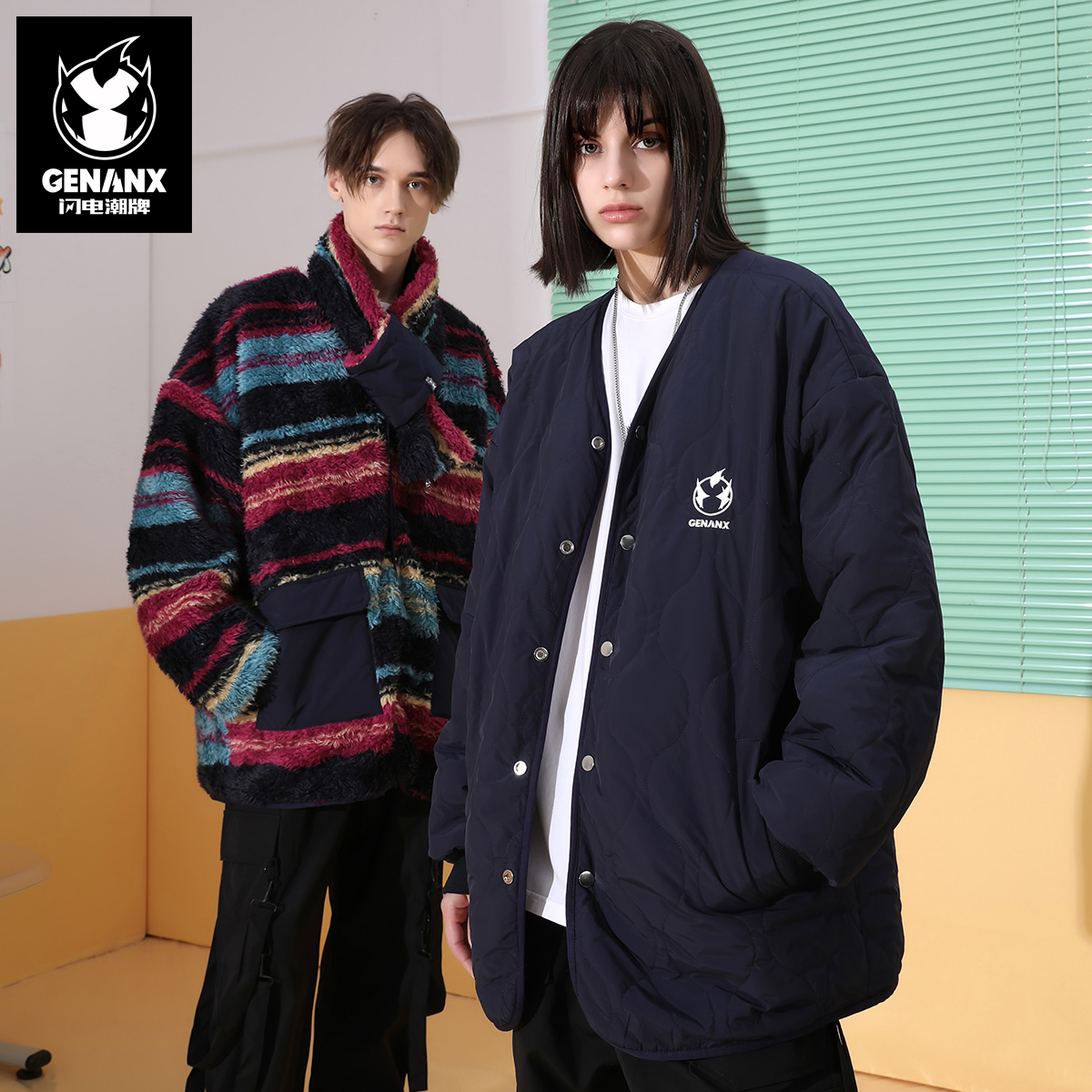 GENANX闪电潮牌冬季新款棉衣