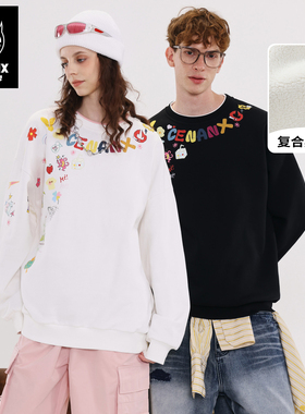 GENANX闪电潮牌2025秋季新款长袖上衣简约圆领多色可选加绒卫衣男