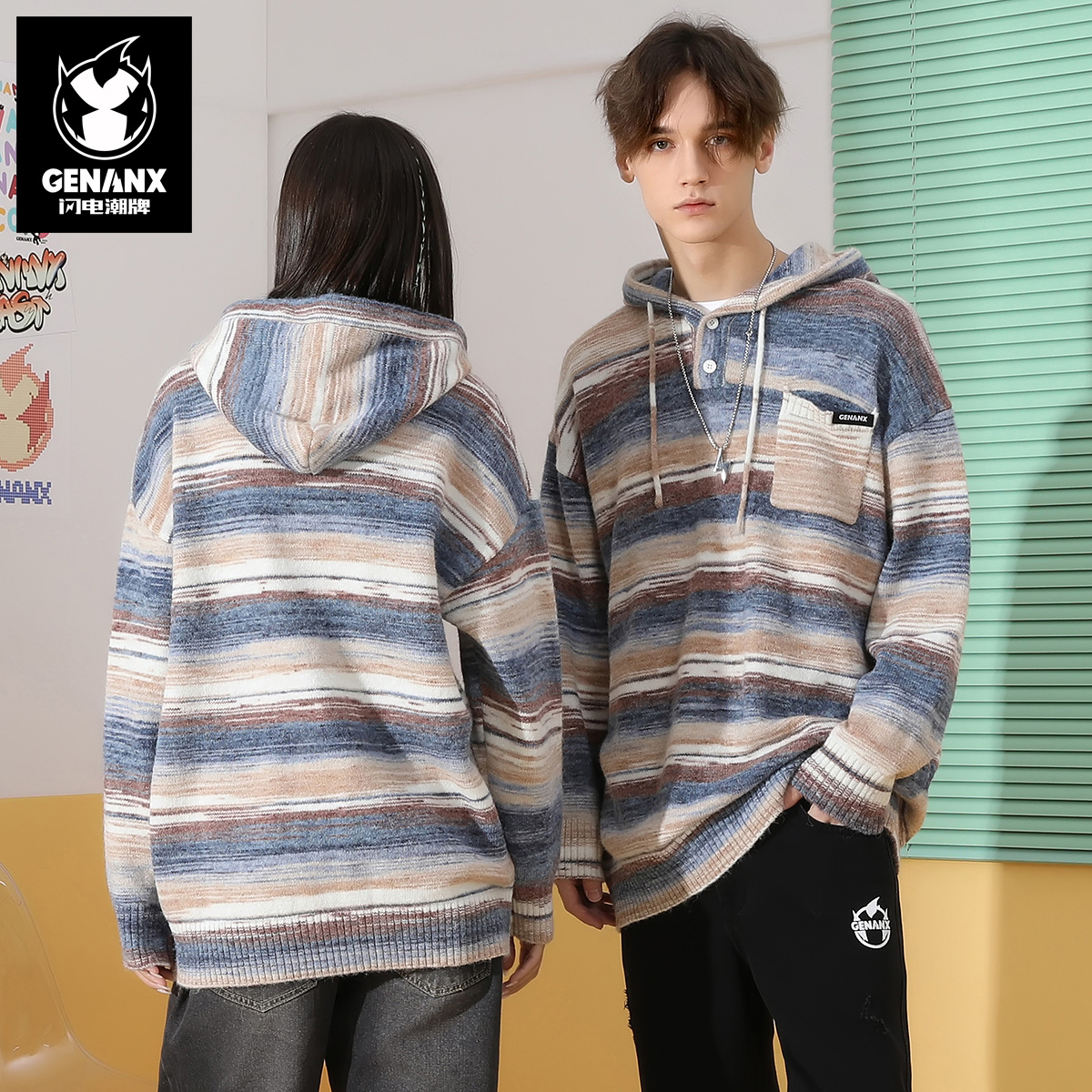 GENANX闪电潮牌冬季新款毛衣