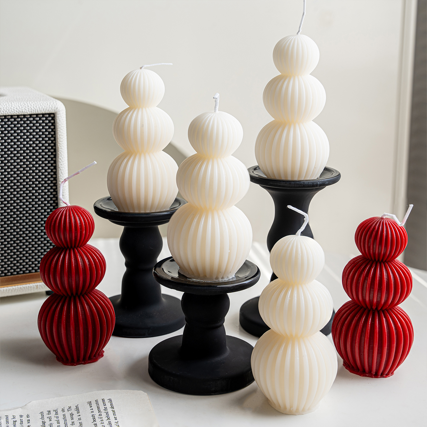 红色喜庆蜡烛摆件创意家居装饰品