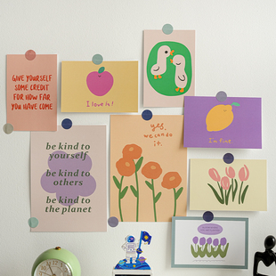 扮ins风 卧室宿舍桌面布置照片墙装 小清新墙面背景装 饰卡片墙贴