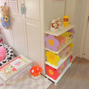 新款 架 大号玩具收纳架置物架花朵可爱储物架实木书架绘本展示架鞋