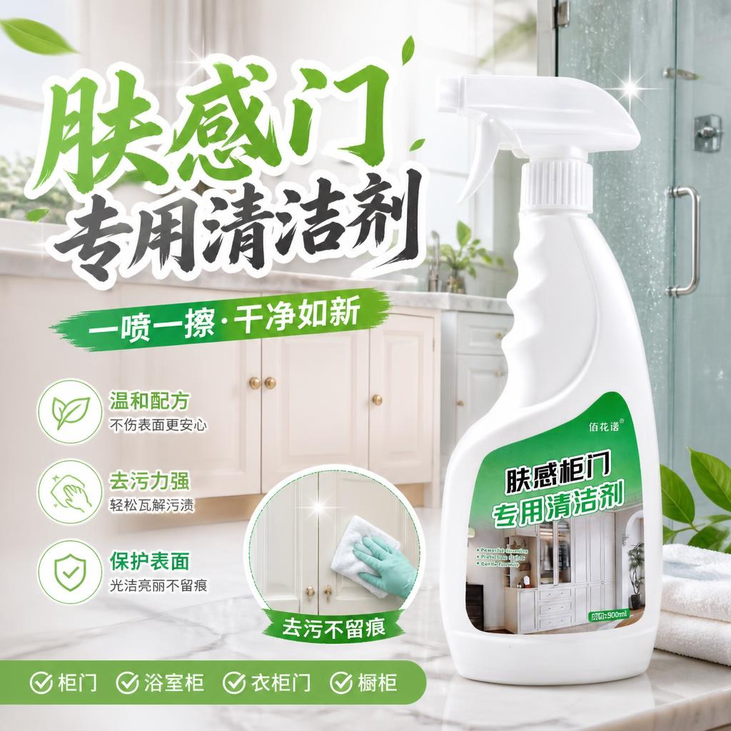 肤感柜门白色家具去手印清洁剂
