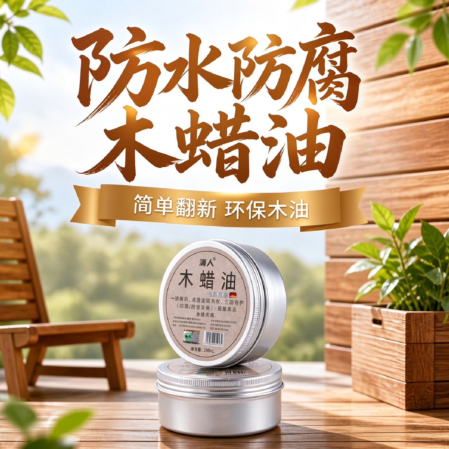 纯天然透明色木蜡油家具抛光保养