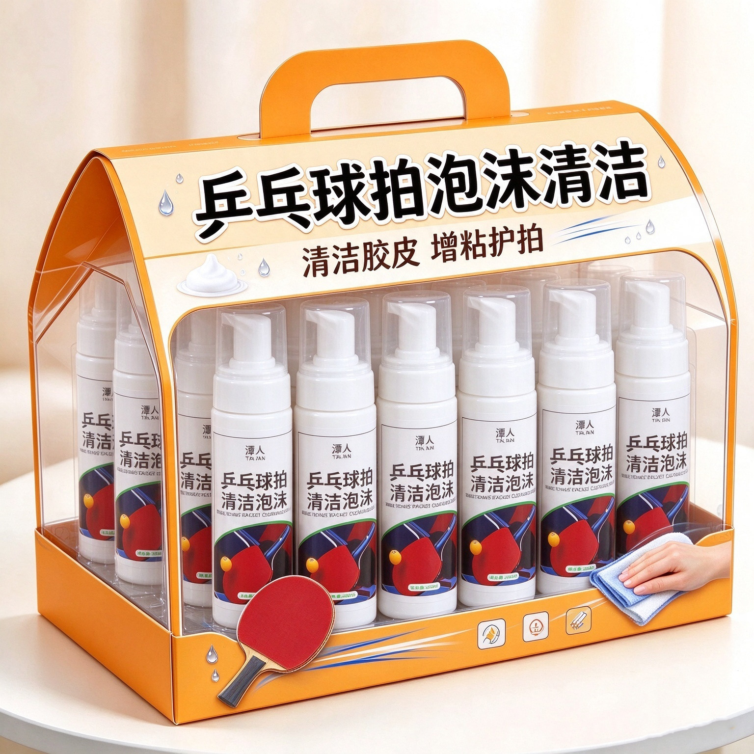 乒乓胶皮增黏清洁护理喷雾