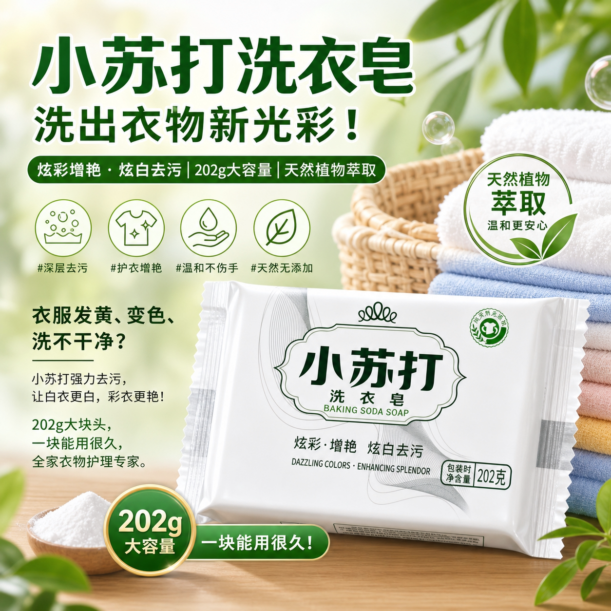 小苏打老肥皂去渍增白