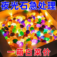 水族造景底砂彩色石頭發(fā)光石龜缸魚缸裝飾水族箱造景石夜光石