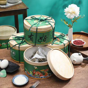 端午节礼盒包装盒手提抱抱桶粽子蒸笼盒咸鸭蛋特产外包装定制logo