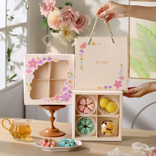 中秋节冰皮月饼盒烘焙开窗糕点盒